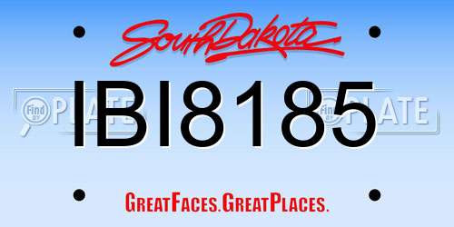 IBI8185 South Dakota License Plate