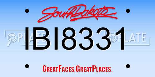 IBI8331 South Dakota License Plate