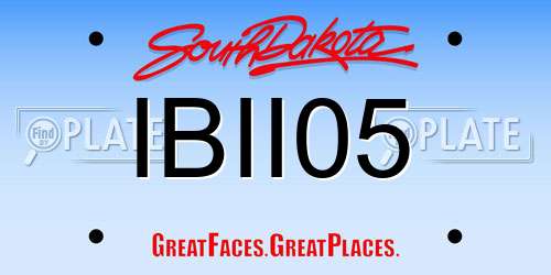 IBII05 South Dakota License Plate
