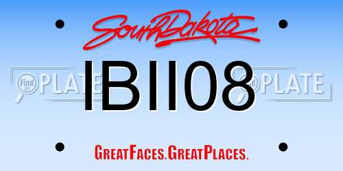 IBII08 South Dakota License Plate