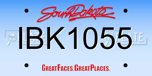 IBK1055 South Dakota License Plate