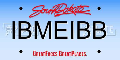 IBMEIBB South Dakota License Plate