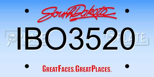 IBO3520 South Dakota License Plate