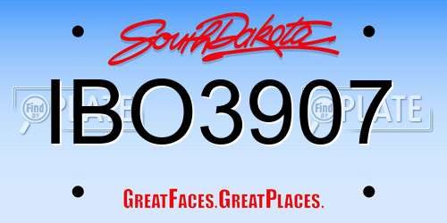 IBO3907 South Dakota License Plate
