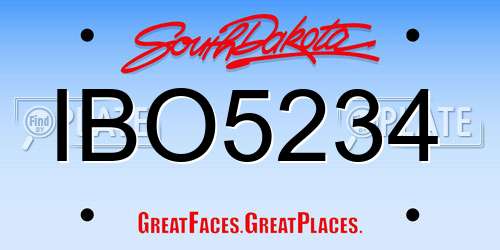 IBO5234 South Dakota License Plate