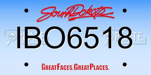 IBO6518 South Dakota License Plate