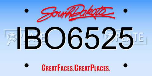 IBO6525 South Dakota License Plate