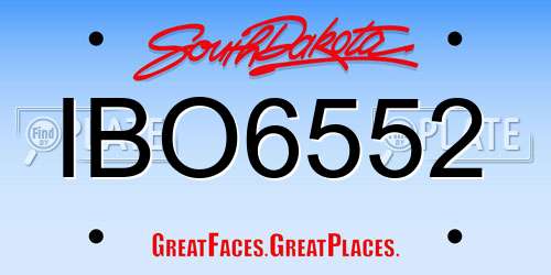 IBO6552 South Dakota License Plate