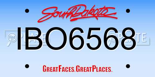 IBO6568 South Dakota License Plate