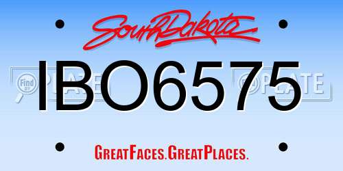 IBO6575 South Dakota License Plate