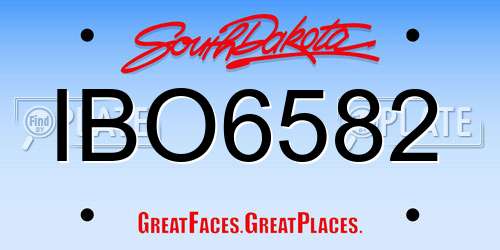 IBO6582 South Dakota License Plate