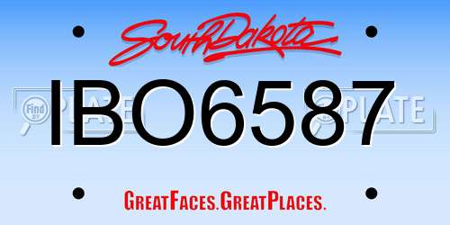 IBO6587 South Dakota License Plate