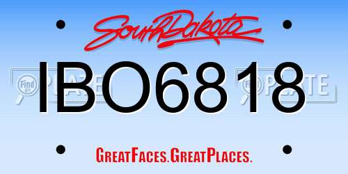 IBO6818 South Dakota License Plate