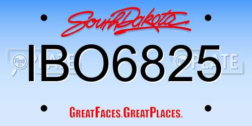 IBO6825 South Dakota License Plate