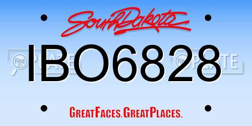 IBO6828 South Dakota License Plate