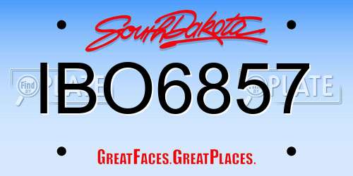 IBO6857 South Dakota License Plate