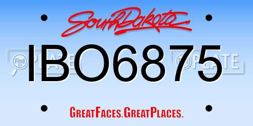 IBO6875 South Dakota License Plate