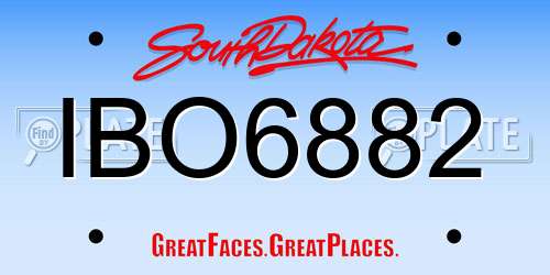 IBO6882 South Dakota License Plate