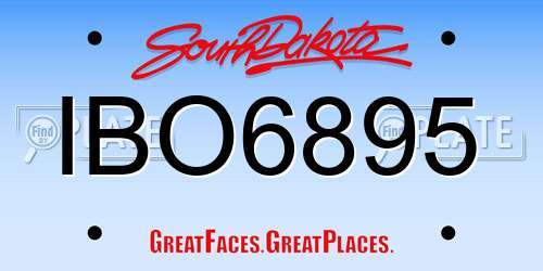 IBO6895 South Dakota License Plate