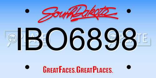 IBO6898 South Dakota License Plate