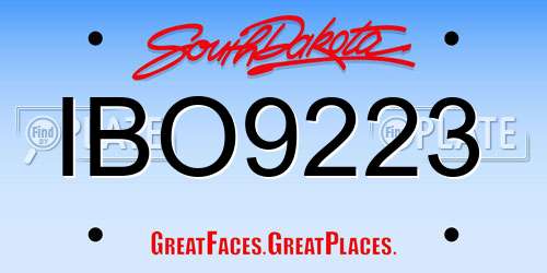 IBO9223 South Dakota License Plate