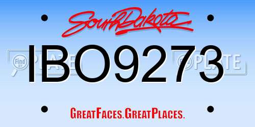 IBO9273 South Dakota License Plate