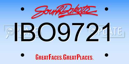 IBO9721 South Dakota License Plate