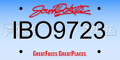 IBO9723 South Dakota License Plate