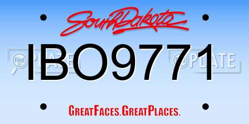 IBO9771 South Dakota License Plate
