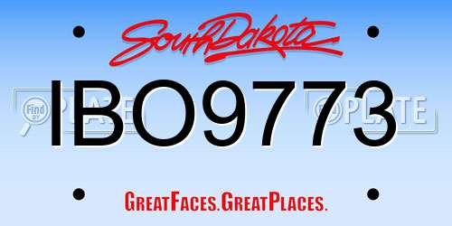IBO9773 South Dakota License Plate