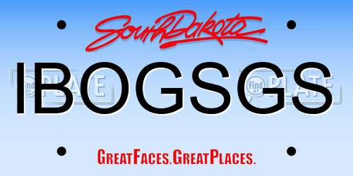 IBOGSGS South Dakota License Plate