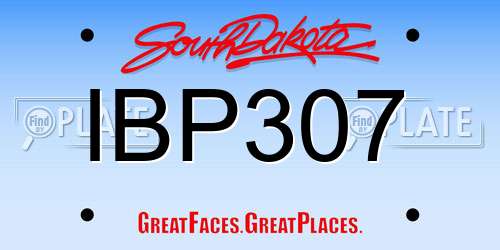IBP307 South Dakota License Plate