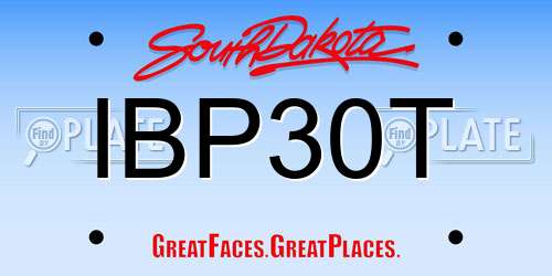 IBP30T South Dakota License Plate