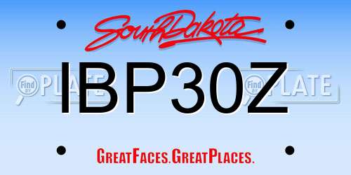 IBP30Z South Dakota License Plate