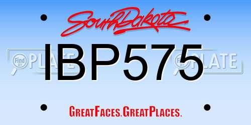 IBP575 South Dakota License Plate