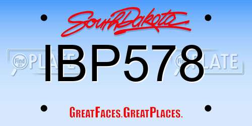 IBP578 South Dakota License Plate