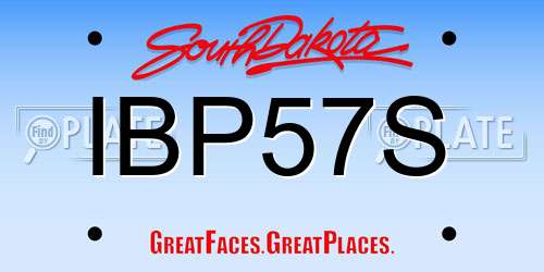 IBP57S South Dakota License Plate