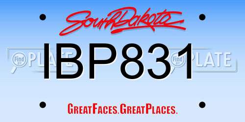 IBP831 South Dakota License Plate