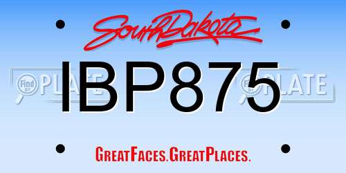 IBP875 South Dakota License Plate