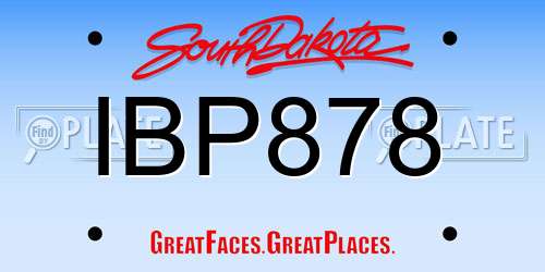 IBP878 South Dakota License Plate