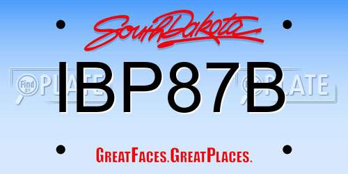 IBP87B South Dakota License Plate