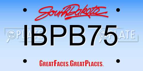 IBPB75 South Dakota License Plate