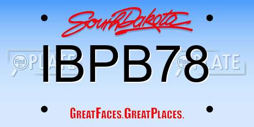 IBPB78 South Dakota License Plate