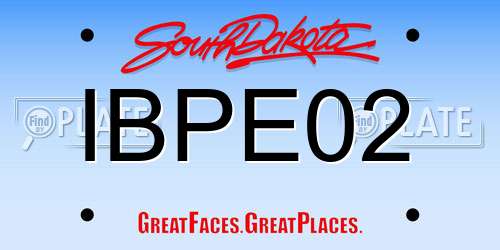 IBPE02 South Dakota License Plate