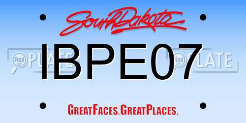 IBPE07 South Dakota License Plate