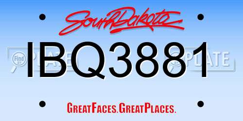 IBQ3881 South Dakota License Plate