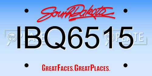 IBQ6515 South Dakota License Plate