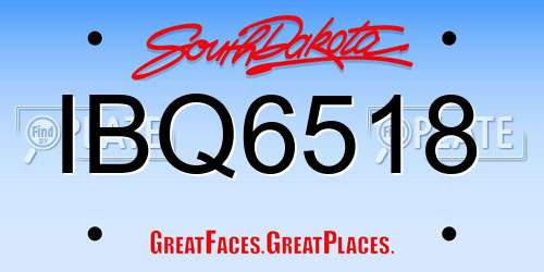IBQ6518 South Dakota License Plate