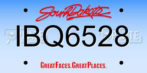 IBQ6528 South Dakota License Plate