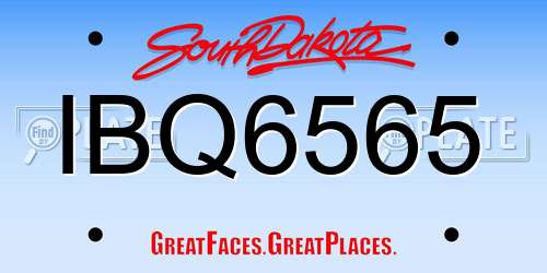 IBQ6565 South Dakota License Plate